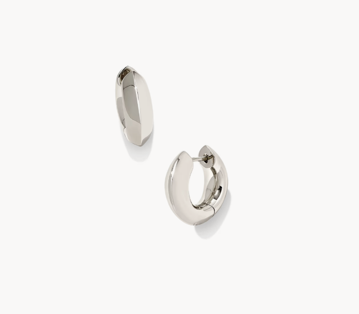 Kendra Scott Mikki Metal Huggie Earrings in Silver
