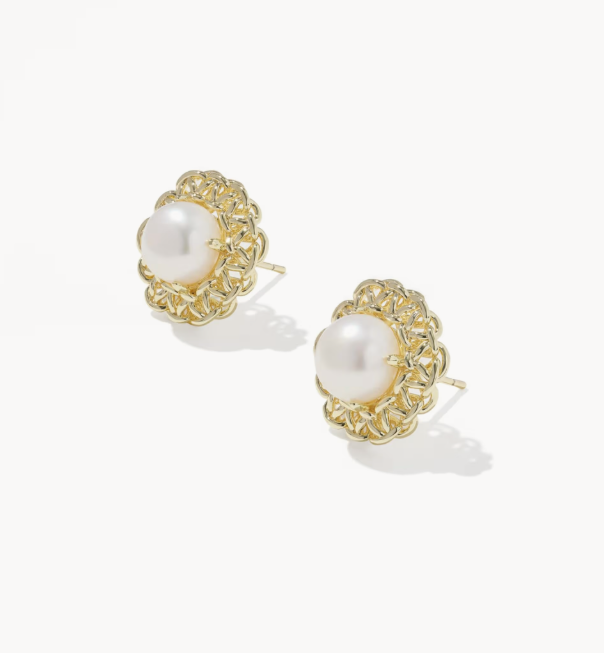 Kendra Scott Gabriella Gold Pearl Stud Earrings