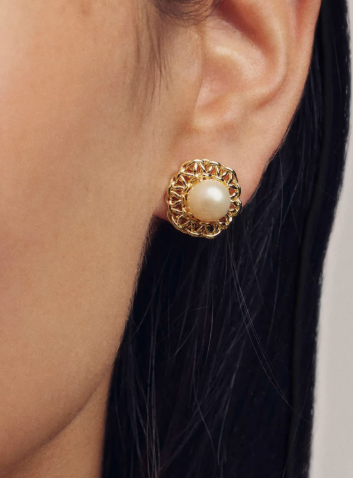 Kendra Scott Gabriella Gold Pearl Stud Earrings