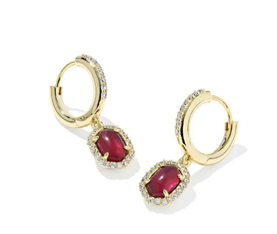 Kendra Scott Daphne Gold Crystal Frame Huggie Earrings