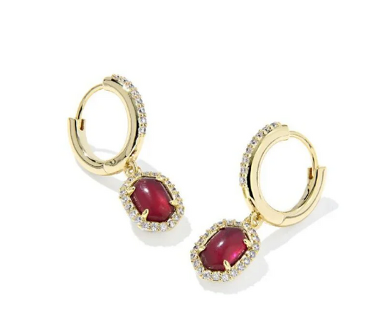 Kendra Scott Daphne Gold Crystal Frame Huggie Earrings
