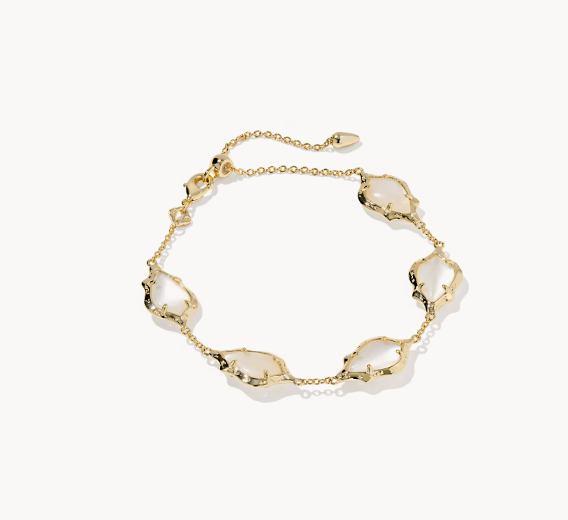 Kendra Scott Adriana Scallop Frame Gold Delicate Chain Bracelet