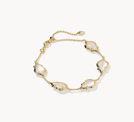 Kendra Scott Adriana Scallop Frame Gold Delicate Chain Bracelet