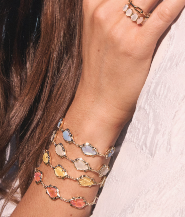 Kendra Scott Adriana Scallop Frame Gold Delicate Chain Bracelet