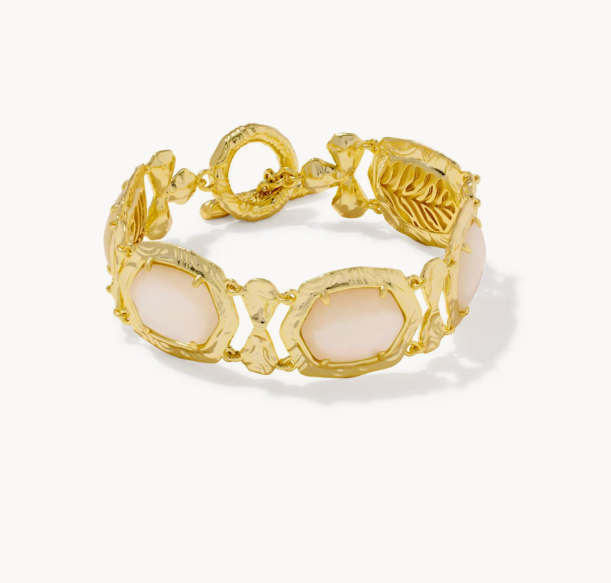 Kendra Scott Tiger Striped Daphne Gold Statement Bracelet