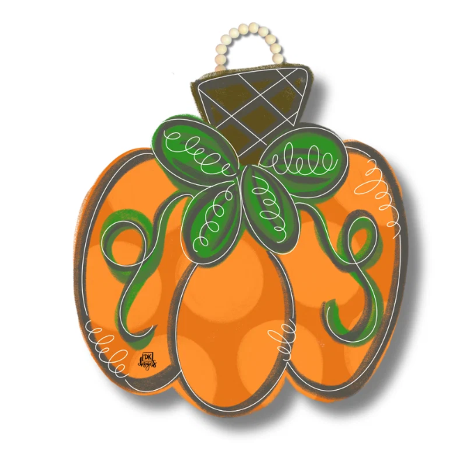 DK Design Polka Dot Pumpkin Door Hanger