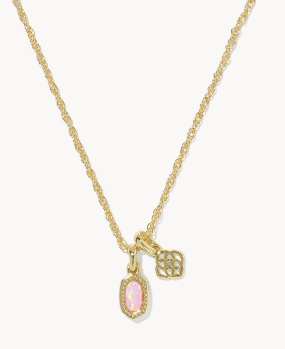 Kendra Scott Mini Elisa Dira Necklace- Light Pink Opal