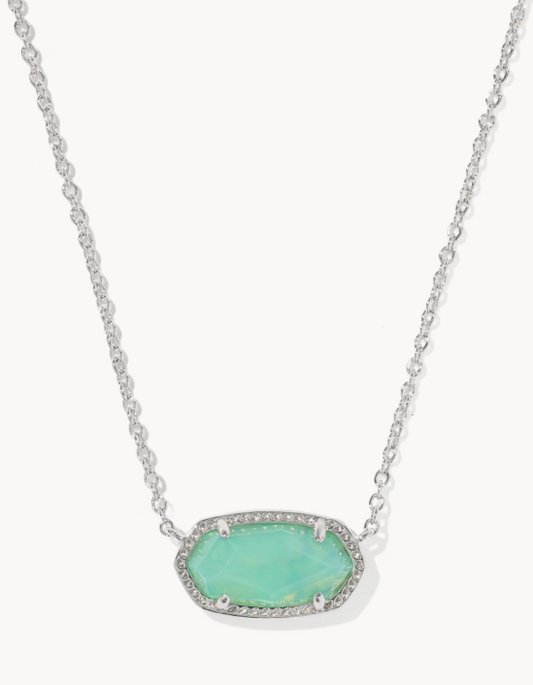 Kendra Scott Elisa Silver Pendant Necklace- Mint
