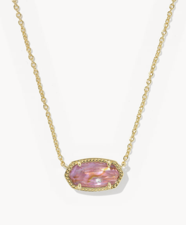 Kendra Scott Elisa Gold Pendant Necklace- Light Mauve