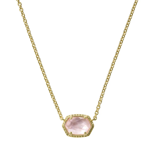 Kendra Scott Daphne Gold Necklace-Pink