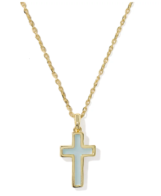 Kendra Scott Cross Necklace-Blue