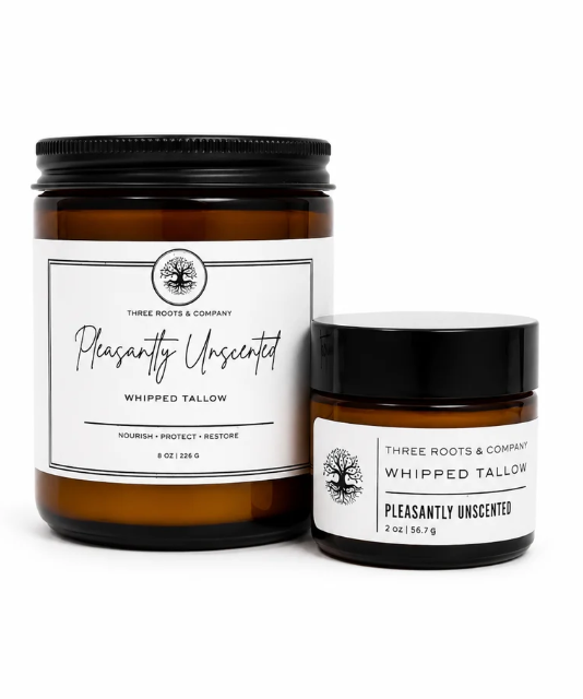 Calendula & Rose Petal Infused Whipped Tallow – Full Body Moisturizer - PLEASANTLY UNSCENTED