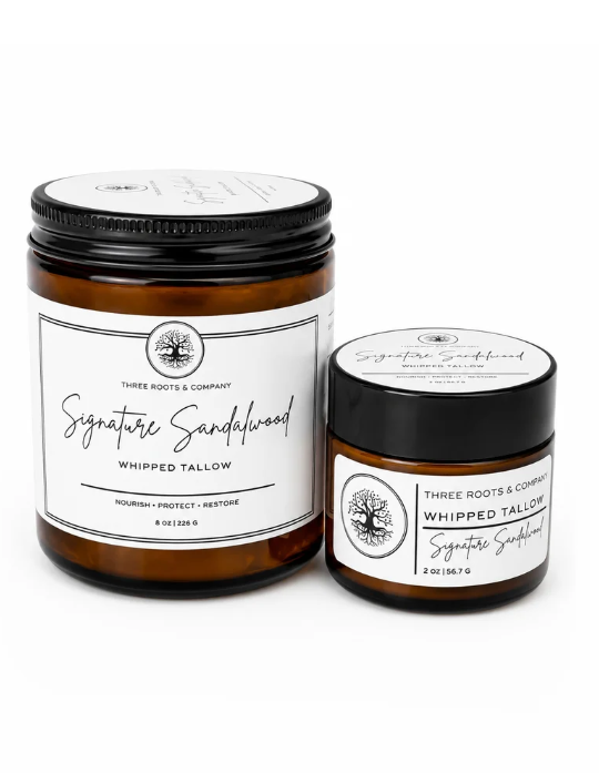Calendula & Rose Petal Infused Whipped Tallow – Full Body Moisturizer - SIGNATURE SANDALWOOD