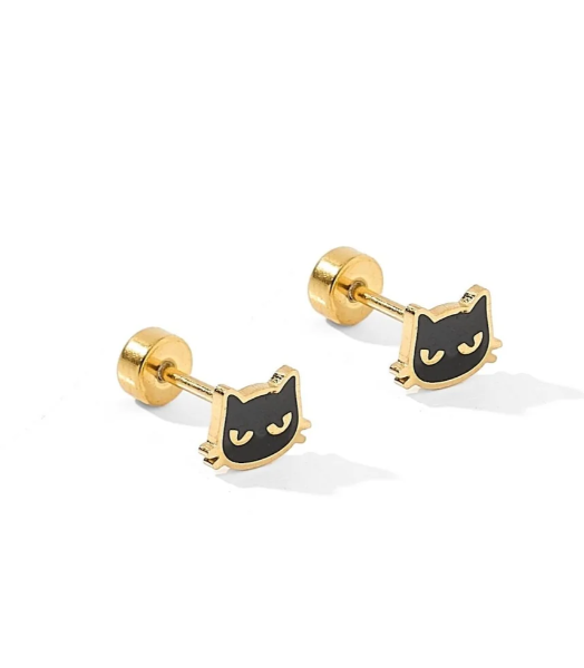 Linny Co Black Cat Stud Earring