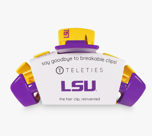 Teleties LSU Two-Tone Hair Clip-Purple and Gold