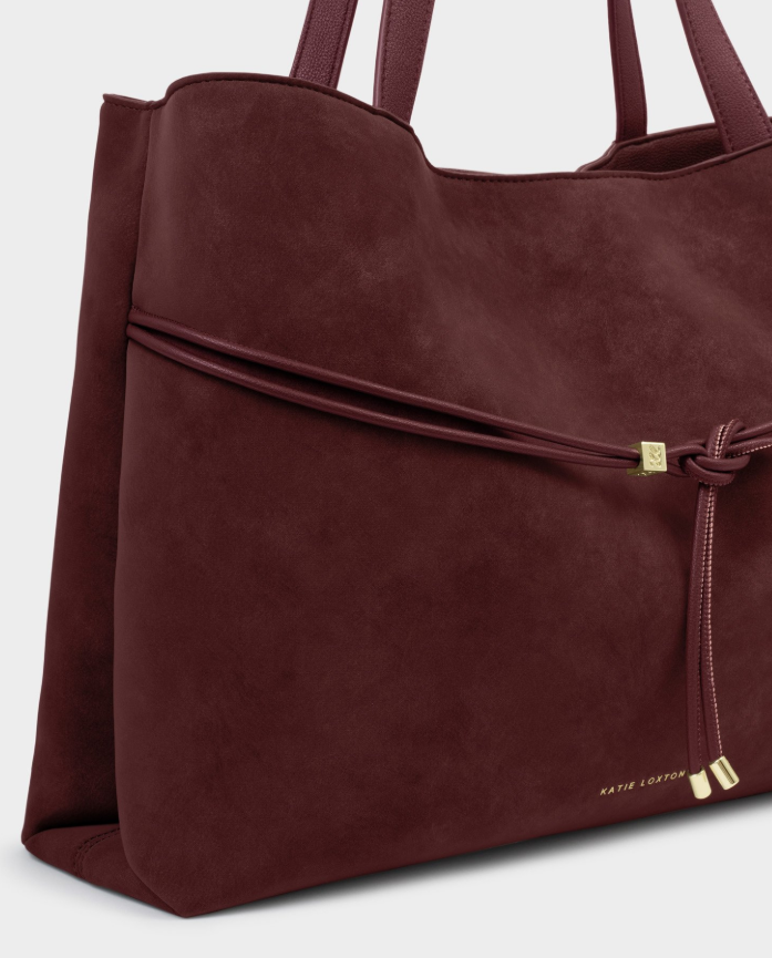 Katie Loxton Lori Suedette Tote- Cherry