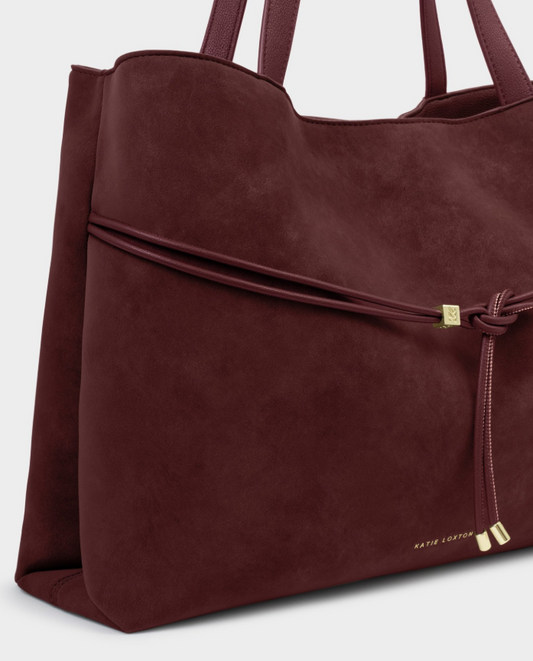 Katie Loxton Lori Suedette Tote- Cherry