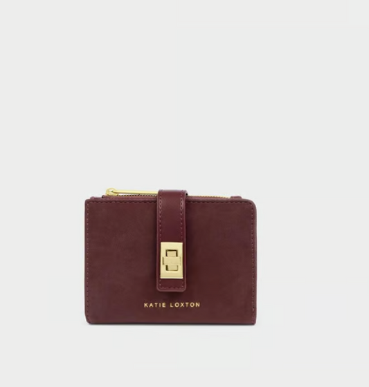 Katie Loxton Orin Twist Lock Wallet- Cherry