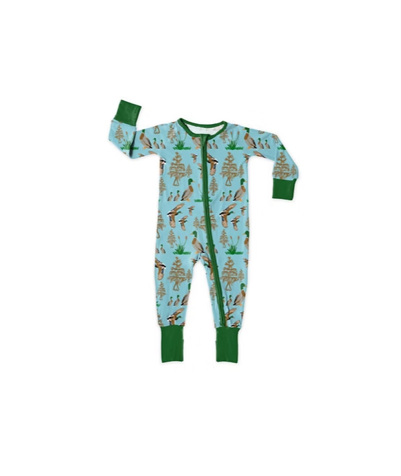Creole Kids Goodnight Greenheads Footie Bamboo Romper