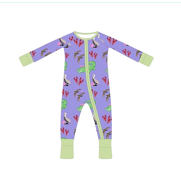 Creole Kids Bedtime on the Bayou Baby Girl Footie Romper