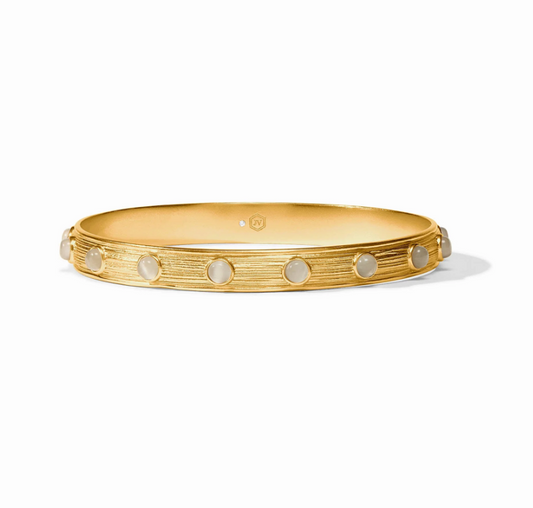 Julie Vos Cobblestone Stone Bangle- Ivory Cat's Eye