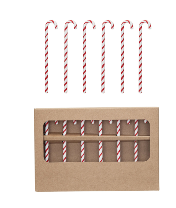 Glass Candy Cane Stir Sicks