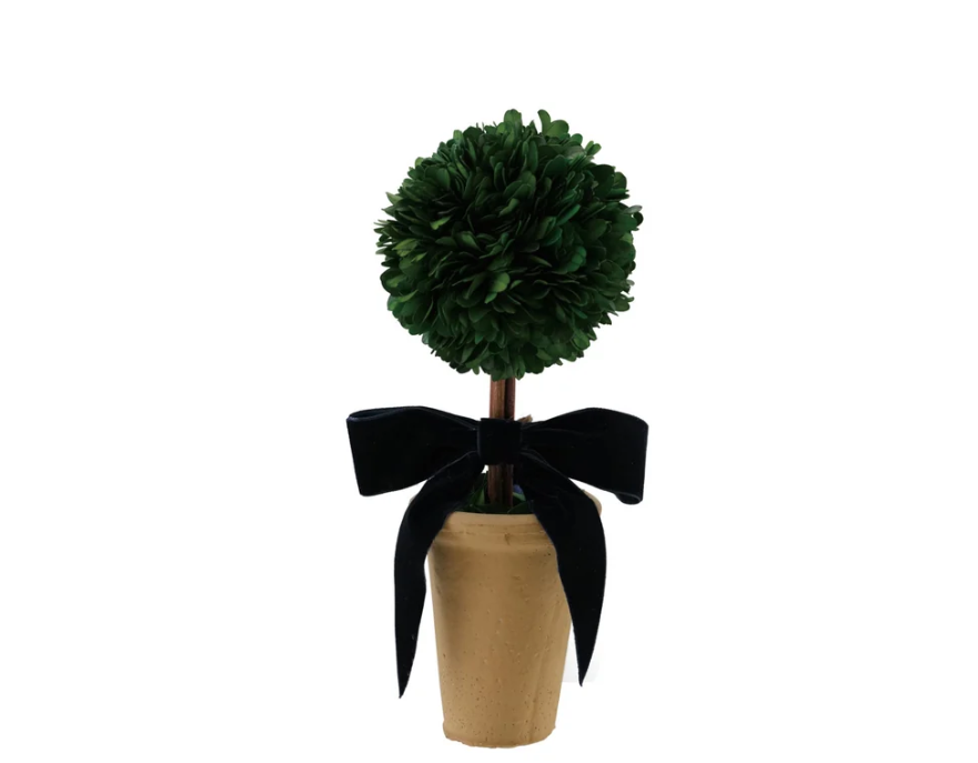Boxwood Tree- Navy Velvet Bow