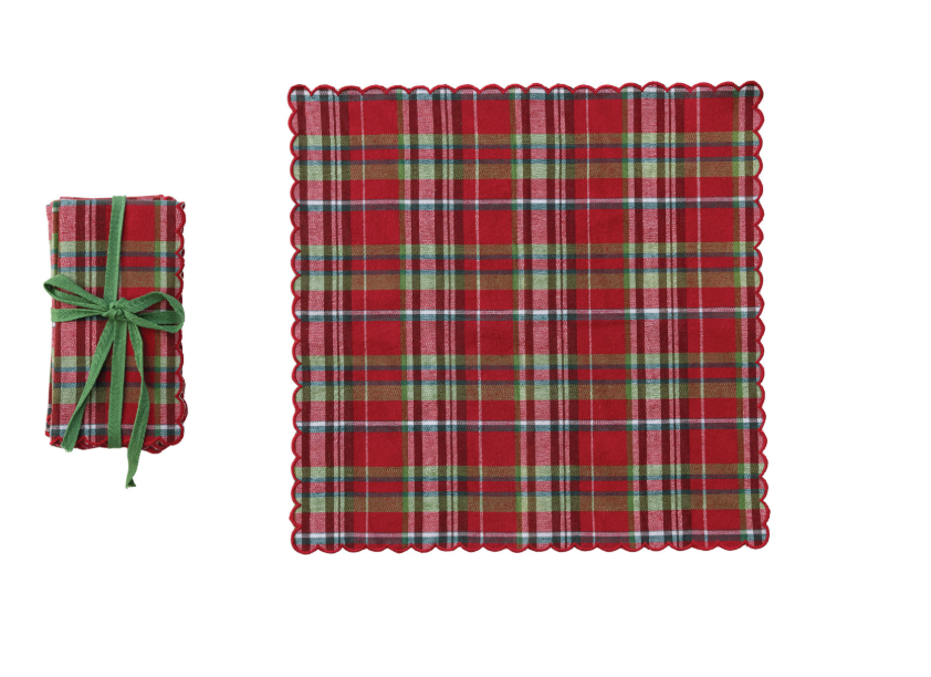 Woven Scalloped Napkins- Set of 4