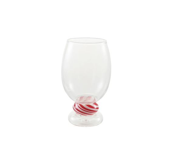 Candy Cane Stemmed Drinking Glass