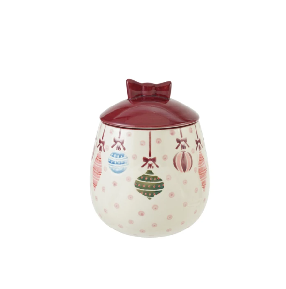 Ornaments & Dots Cookie Jar with Lid