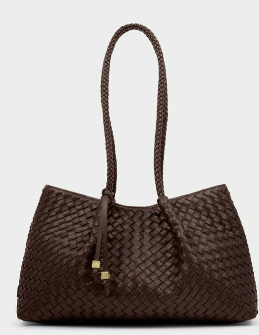 Katie Loxton Nova Small Woven Shoulder Tote Chocolate