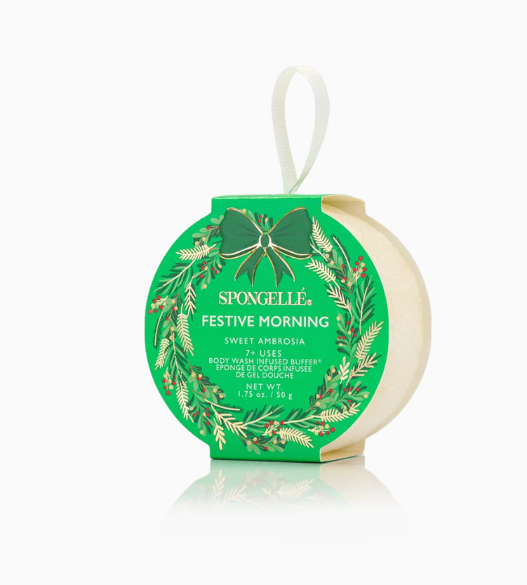 Spongelle Festive Morning - Sweet Ambrosia Holiday Wreath Body Buffer