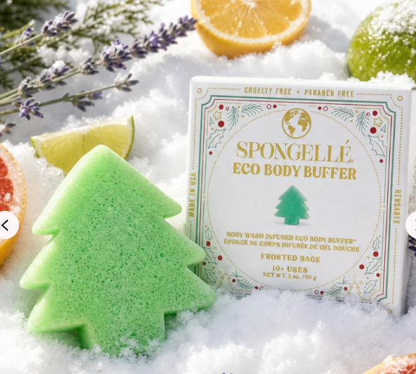 Spongelle Frosted Sage Eco Holiday Tree Body Buffer