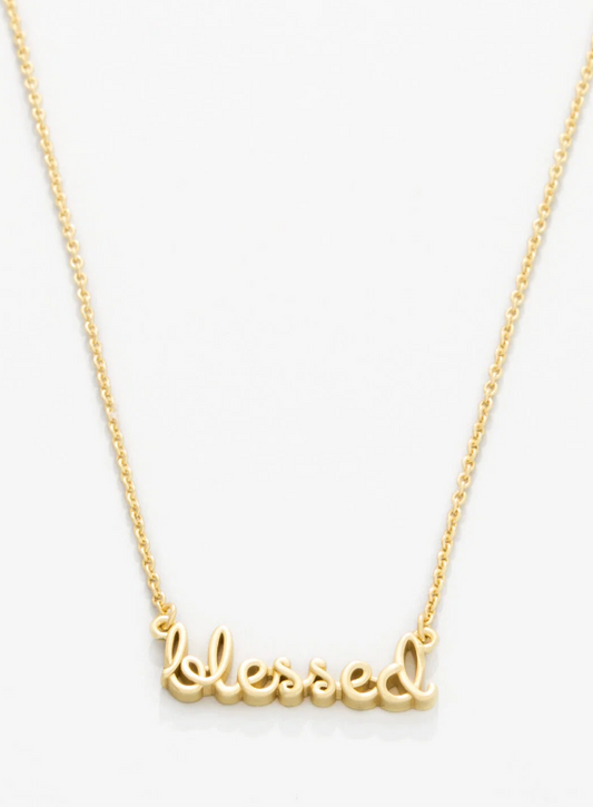 Sea La Vie Blessed Script Necklace