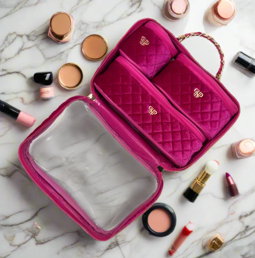 PurseN Trio Jet Setter Pink Velvet