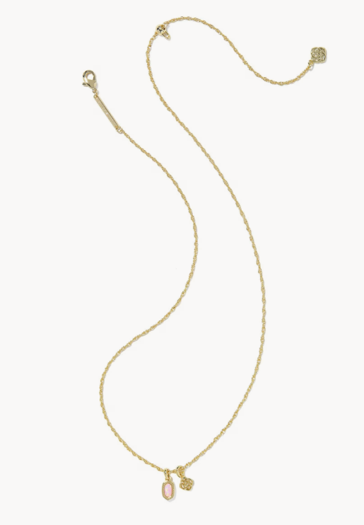 Kendra Scott Mini Elisa Dira Necklace- Light Pink Opal