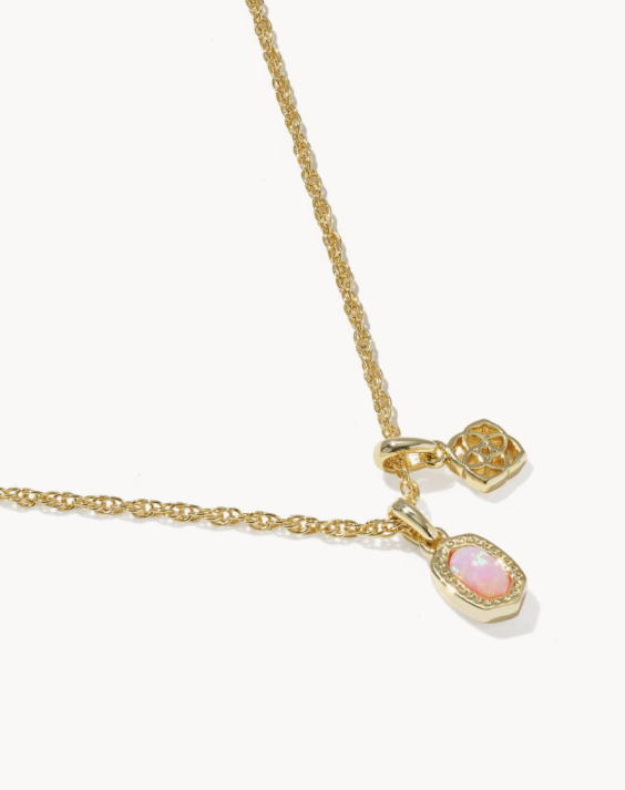 Kendra Scott Mini Elisa Dira Necklace- Light Pink Opal