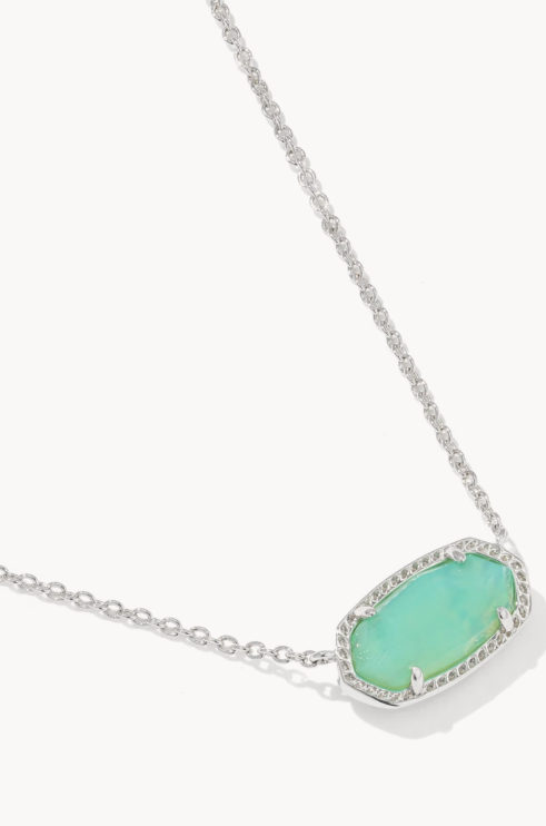 Kendra Scott Elisa Silver Pendant Necklace- Mint