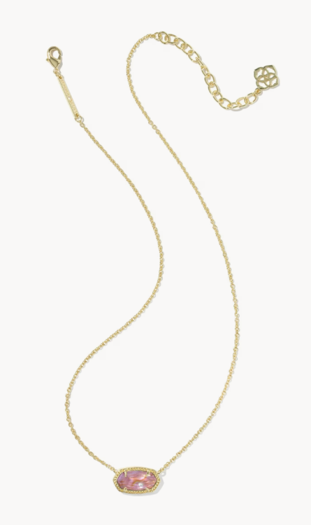 Kendra Scott Elisa Gold Pendant Necklace- Light Mauve