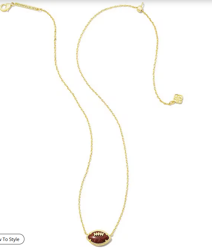 Kendra Scott Football Gold Necklace