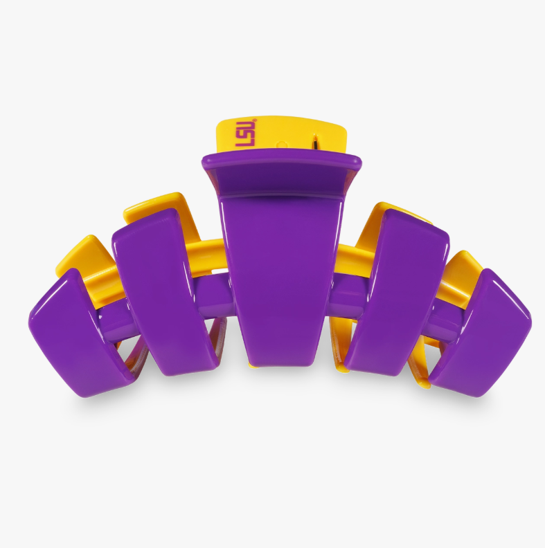 Teleties LSU Two-Tone Hair Clip-Purple and Gold