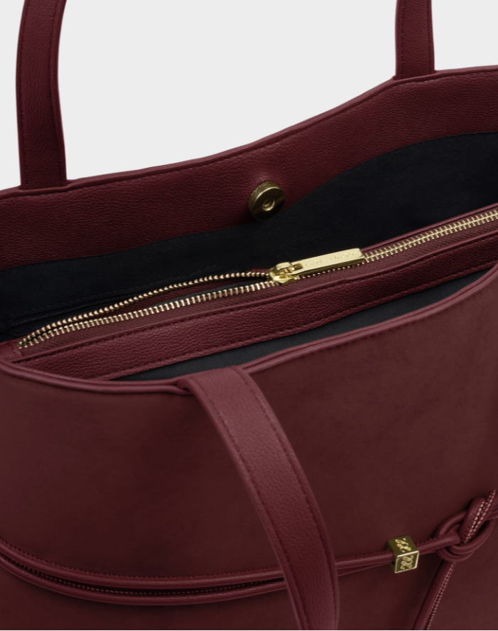 Katie Loxton Lori Suedette Tote- Cherry