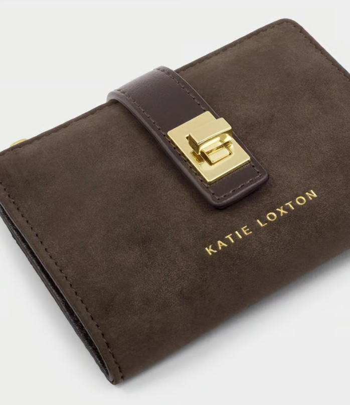 Katie Loxton Orin Twist Wallet- Chocolate