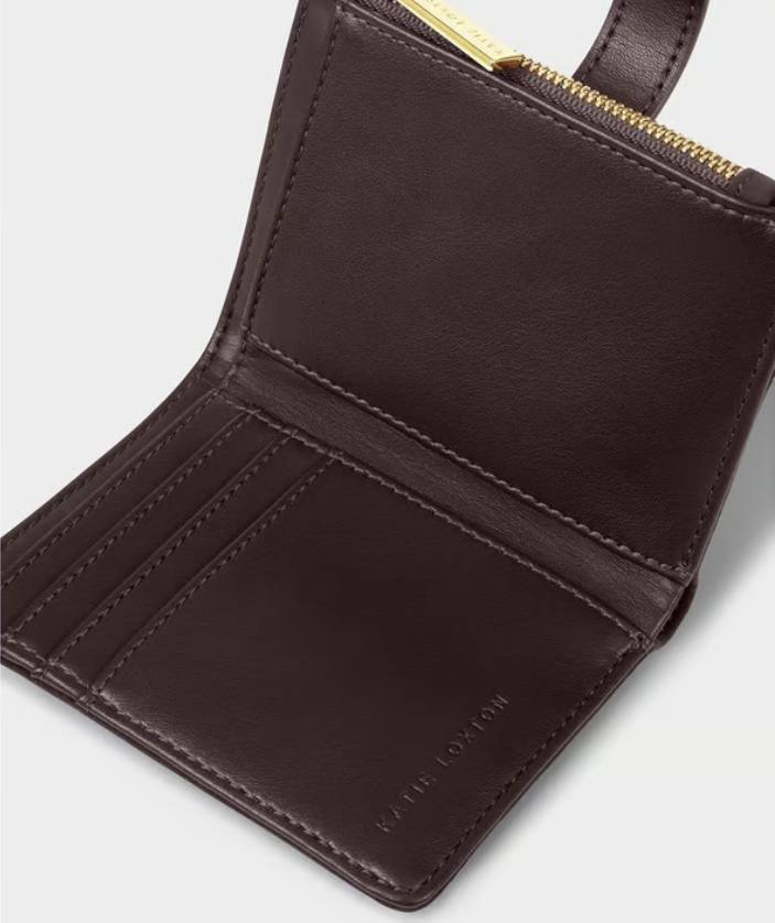 Katie Loxton Orin Twist Wallet- Chocolate
