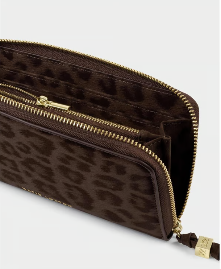 Katie Loxton Leopard Wallet- Chocolate