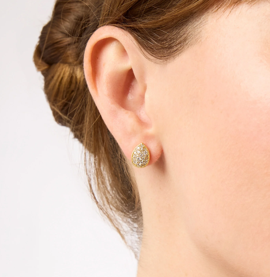 Julie Vos Birthstone Teardrop Stud- Cubic Zirconia