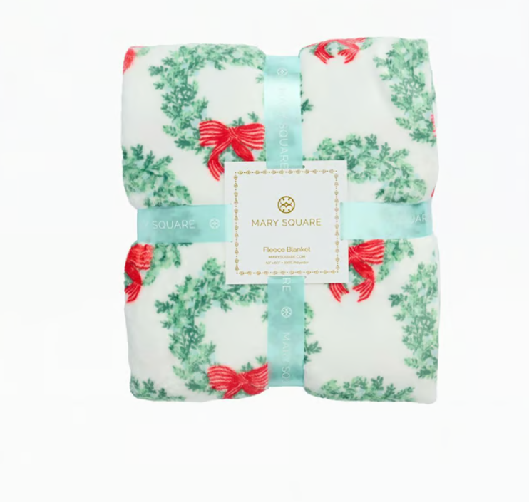 Mary Square Wreath & Ribbon Blanket