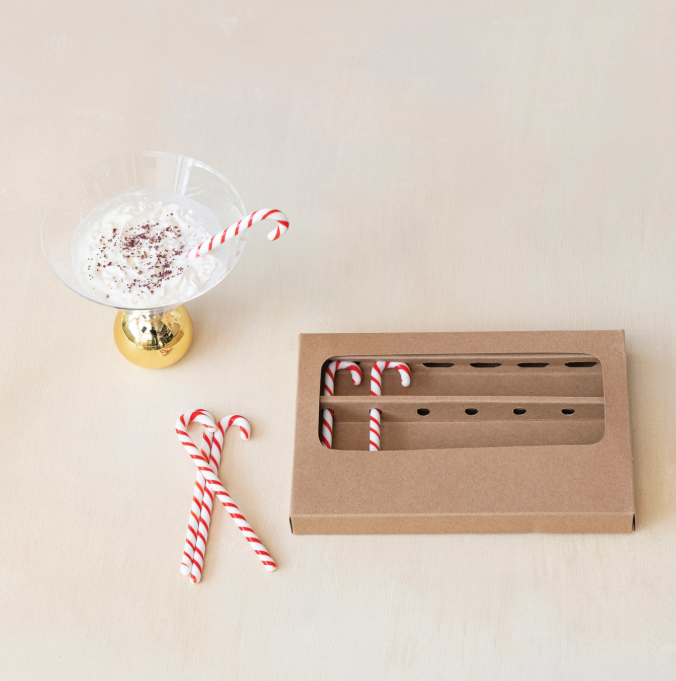 Glass Candy Cane Stir Sicks