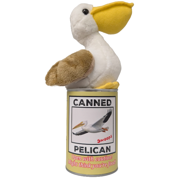 Swoops the Canned Pelican Stuffed Animal