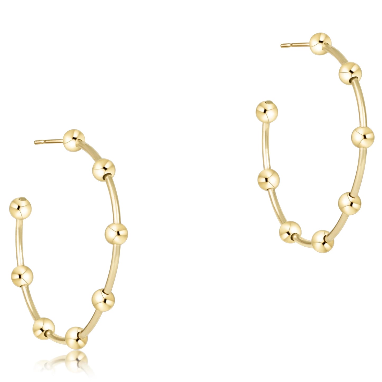 Beaded Simplicity 1” Post Hoop Gold 4mm